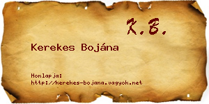 Kerekes Bojána névjegykártya